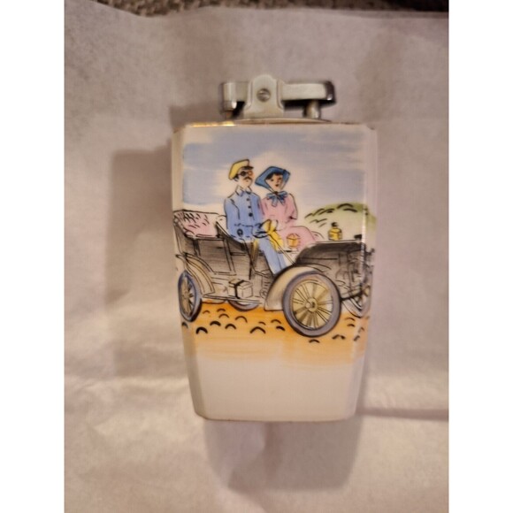 Vintage Porcelain Victorian Table Lighter Japan Mechanism - Picture 2 of 6